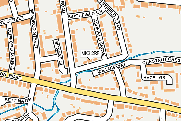 MK2 2RF map - OS OpenMap – Local (Ordnance Survey)