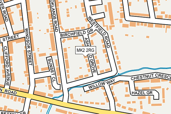 MK2 2RG map - OS OpenMap – Local (Ordnance Survey)