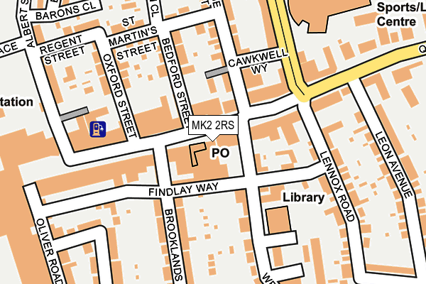 MK2 2RS map - OS OpenMap – Local (Ordnance Survey)