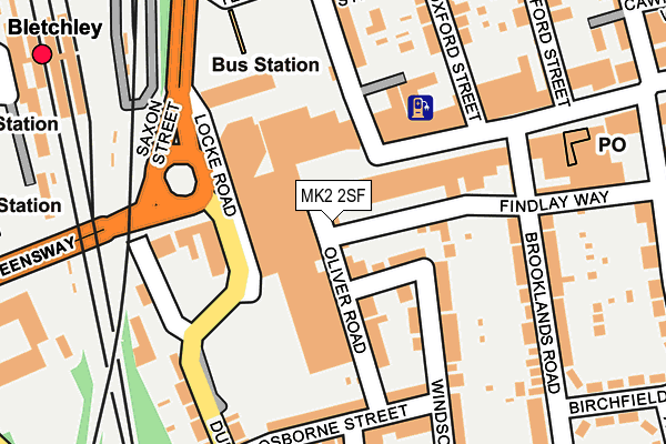 MK2 2SF map - OS OpenMap – Local (Ordnance Survey)