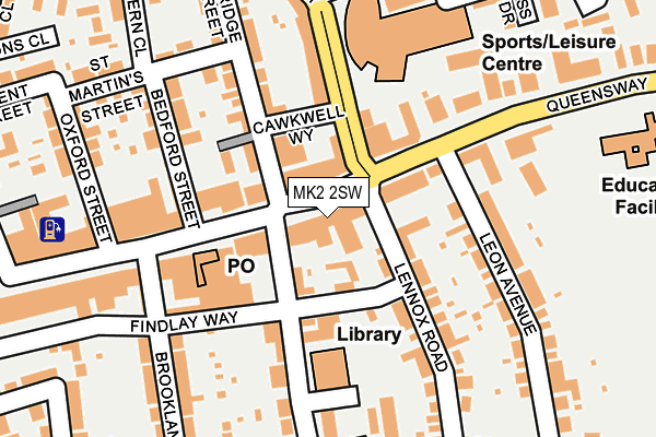 MK2 2SW map - OS OpenMap – Local (Ordnance Survey)