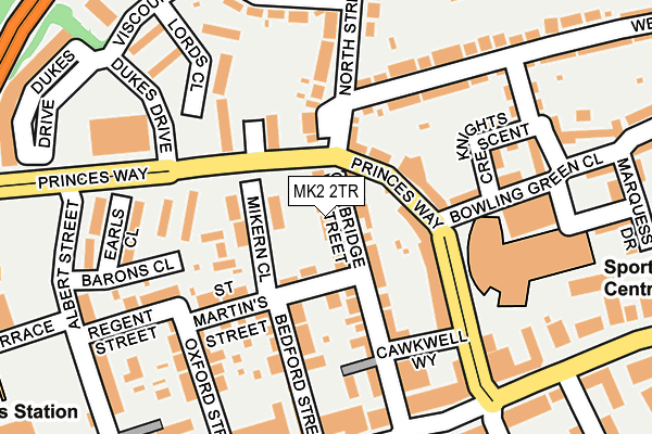 MK2 2TR map - OS OpenMap – Local (Ordnance Survey)
