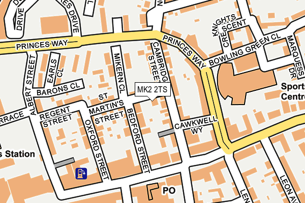 MK2 2TS map - OS OpenMap – Local (Ordnance Survey)