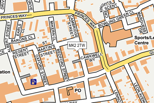 MK2 2TW map - OS OpenMap – Local (Ordnance Survey)