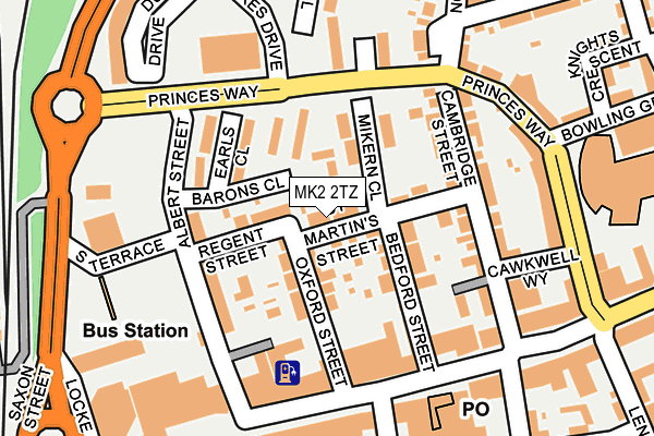 MK2 2TZ map - OS OpenMap – Local (Ordnance Survey)