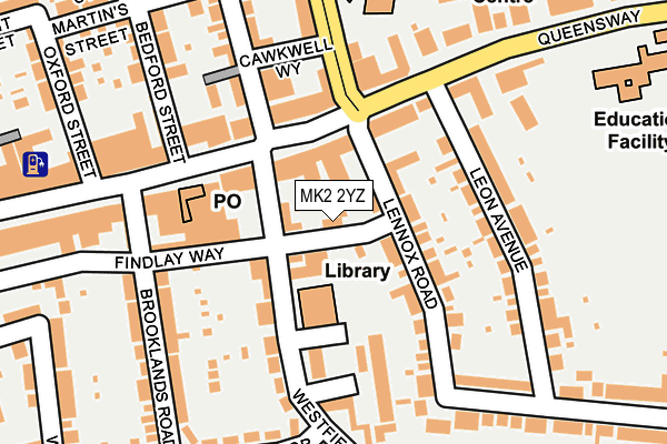 MK2 2YZ map - OS OpenMap – Local (Ordnance Survey)