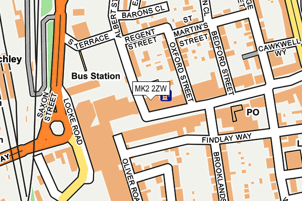 MK2 2ZW map - OS OpenMap – Local (Ordnance Survey)