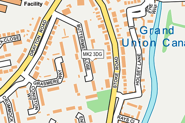 MK2 3DG map - OS OpenMap – Local (Ordnance Survey)