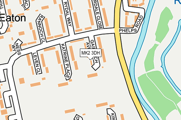 MK2 3DH map - OS OpenMap – Local (Ordnance Survey)