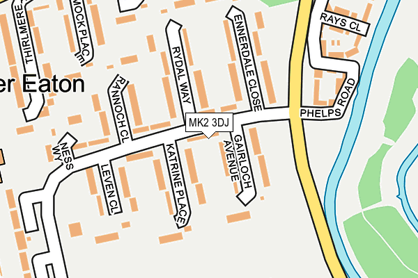 MK2 3DJ map - OS OpenMap – Local (Ordnance Survey)