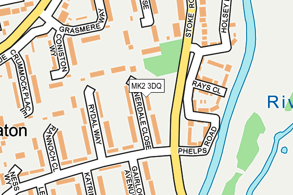 MK2 3DQ map - OS OpenMap – Local (Ordnance Survey)