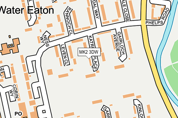 MK2 3DW map - OS OpenMap – Local (Ordnance Survey)