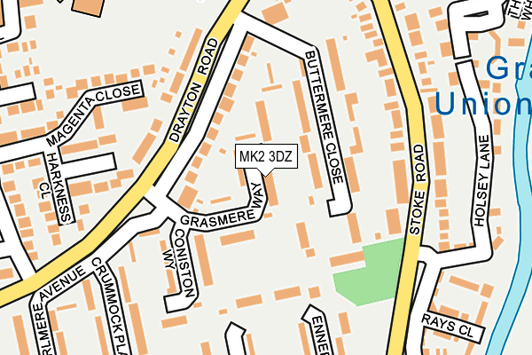MK2 3DZ map - OS OpenMap – Local (Ordnance Survey)