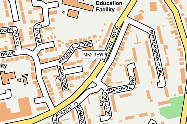 MK2 3EW map - OS OpenMap – Local (Ordnance Survey)