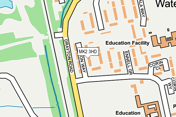 MK2 3HD map - OS OpenMap – Local (Ordnance Survey)