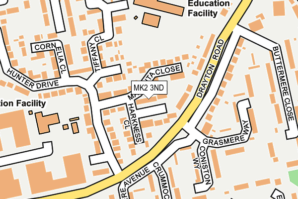 MK2 3ND map - OS OpenMap – Local (Ordnance Survey)