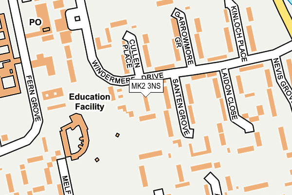 MK2 3NS map - OS OpenMap – Local (Ordnance Survey)