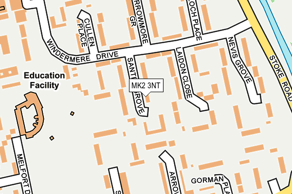 MK2 3NT map - OS OpenMap – Local (Ordnance Survey)