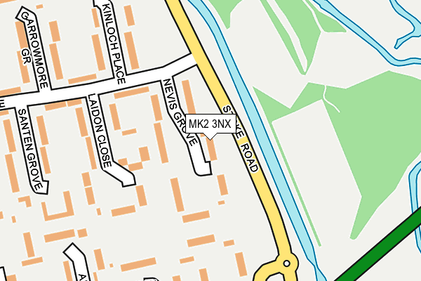 MK2 3NX map - OS OpenMap – Local (Ordnance Survey)