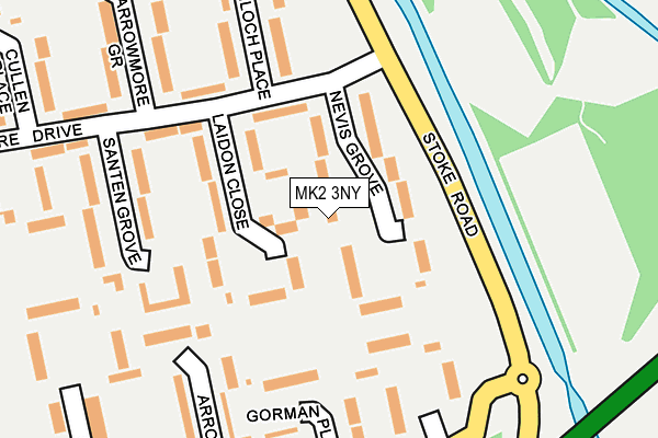 MK2 3NY map - OS OpenMap – Local (Ordnance Survey)