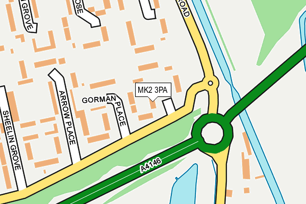 MK2 3PA map - OS OpenMap – Local (Ordnance Survey)