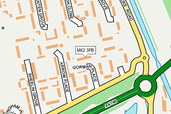 MK2 3PB map - OS OpenMap – Local (Ordnance Survey)