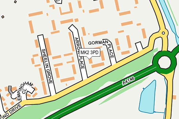 MK2 3PD map - OS OpenMap – Local (Ordnance Survey)