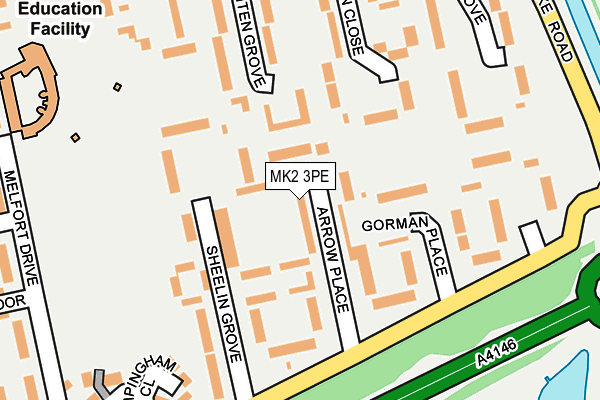 MK2 3PE map - OS OpenMap – Local (Ordnance Survey)