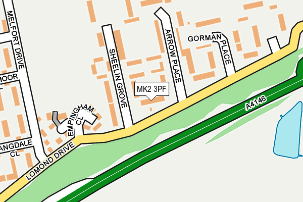 MK2 3PF map - OS OpenMap – Local (Ordnance Survey)