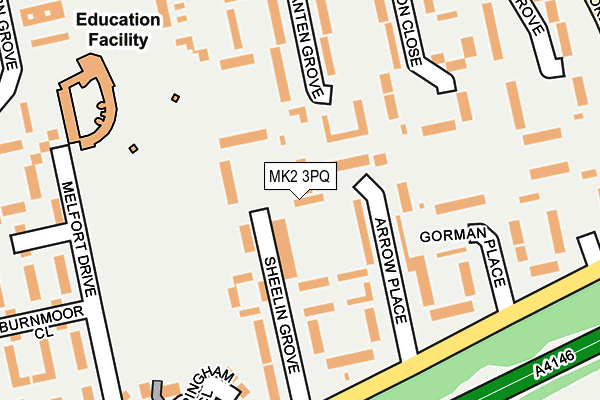 MK2 3PQ map - OS OpenMap – Local (Ordnance Survey)