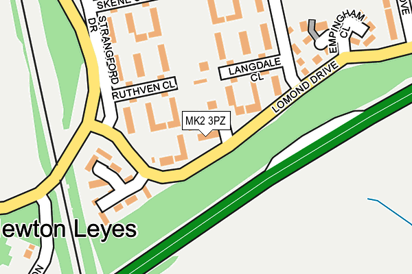 MK2 3PZ map - OS OpenMap – Local (Ordnance Survey)