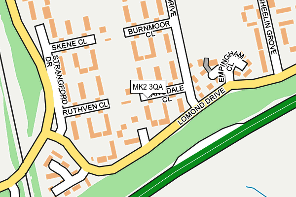 MK2 3QA map - OS OpenMap – Local (Ordnance Survey)