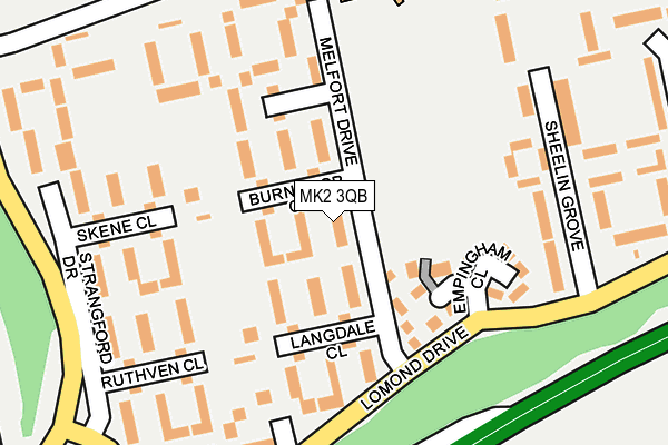 MK2 3QB map - OS OpenMap – Local (Ordnance Survey)