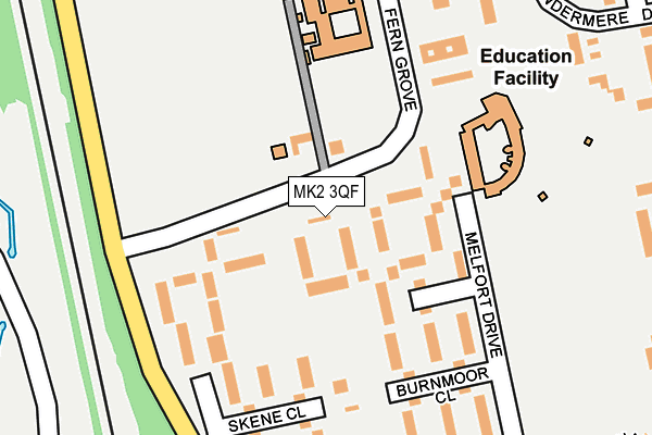 MK2 3QF map - OS OpenMap – Local (Ordnance Survey)