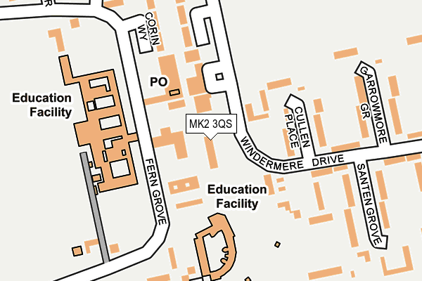 MK2 3QS map - OS OpenMap – Local (Ordnance Survey)