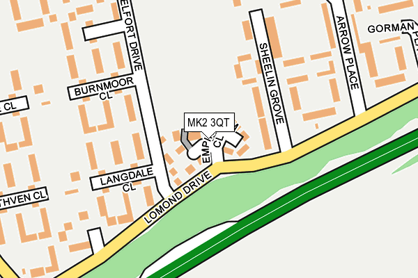 MK2 3QT map - OS OpenMap – Local (Ordnance Survey)