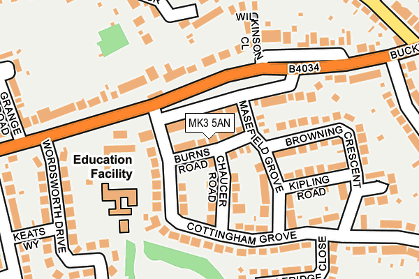 MK3 5AN map - OS OpenMap – Local (Ordnance Survey)