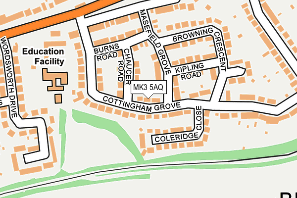 MK3 5AQ map - OS OpenMap – Local (Ordnance Survey)