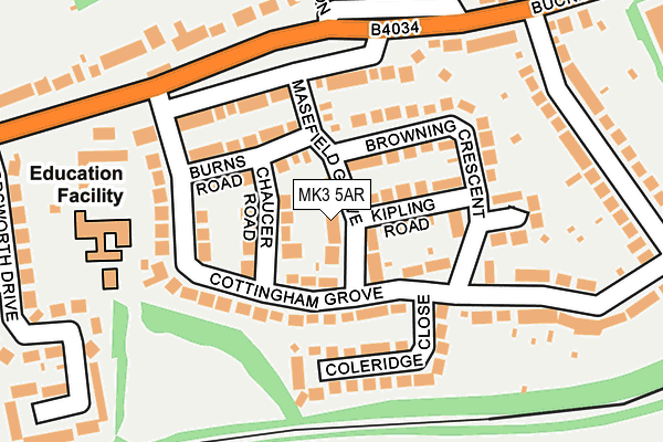 MK3 5AR map - OS OpenMap – Local (Ordnance Survey)