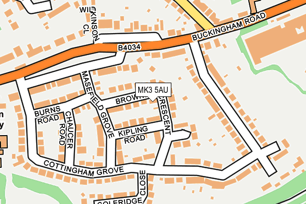 MK3 5AU map - OS OpenMap – Local (Ordnance Survey)