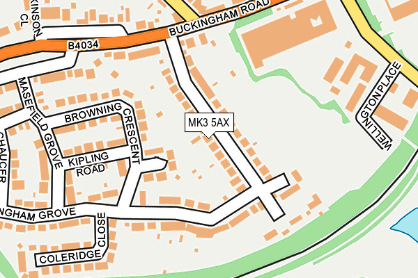 MK3 5AX map - OS OpenMap – Local (Ordnance Survey)