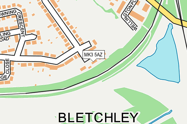 MK3 5AZ map - OS OpenMap – Local (Ordnance Survey)