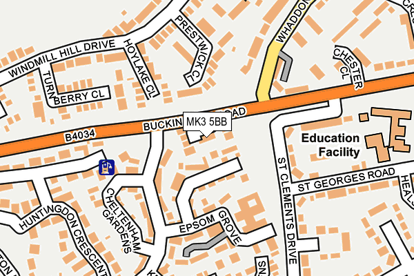 MK3 5BB map - OS OpenMap – Local (Ordnance Survey)