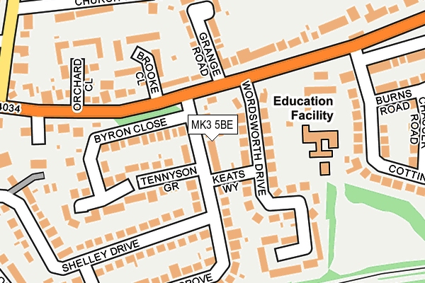 MK3 5BE map - OS OpenMap – Local (Ordnance Survey)
