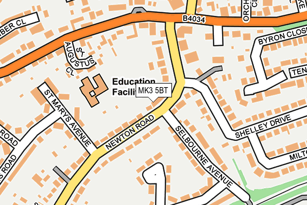 MK3 5BT map - OS OpenMap – Local (Ordnance Survey)