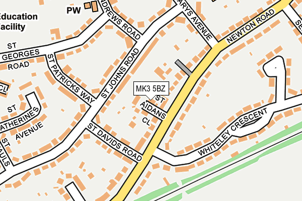 MK3 5BZ map - OS OpenMap – Local (Ordnance Survey)