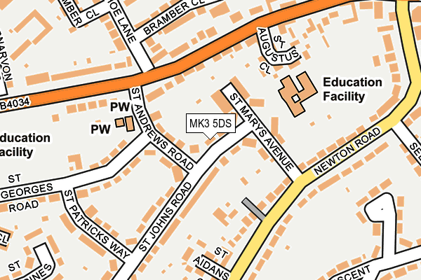 MK3 5DS map - OS OpenMap – Local (Ordnance Survey)