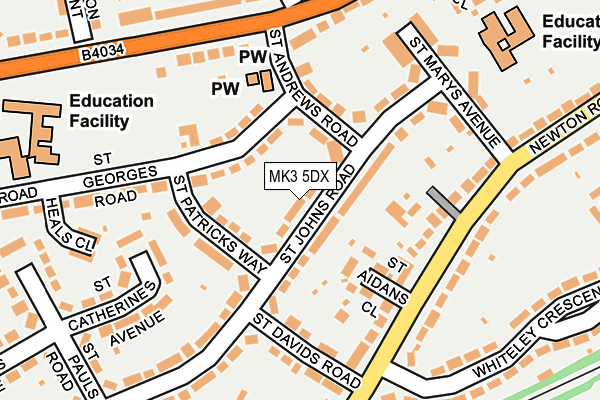 MK3 5DX map - OS OpenMap – Local (Ordnance Survey)