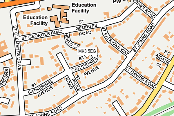 MK3 5EG map - OS OpenMap – Local (Ordnance Survey)