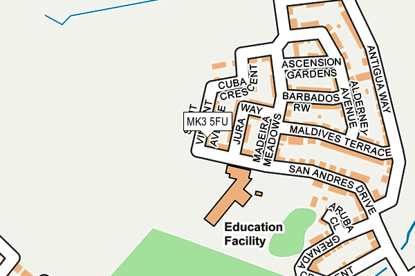 MK3 5FU map - OS OpenMap – Local (Ordnance Survey)